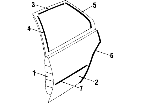 1988 Oldsmobile Firenza MOLDING, Rear Side Door Diagram for 20635232