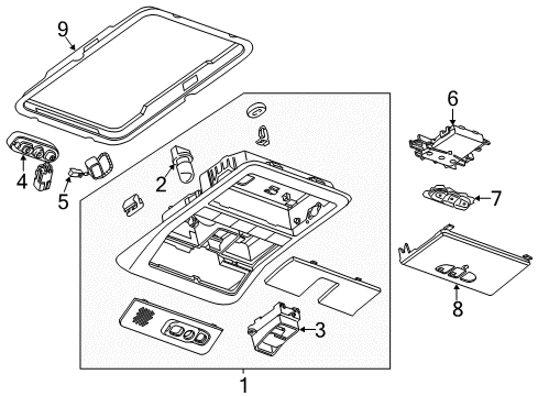 2012 Chevy Captiva Sport Overhead Console Diagram 1 - Thumbnail