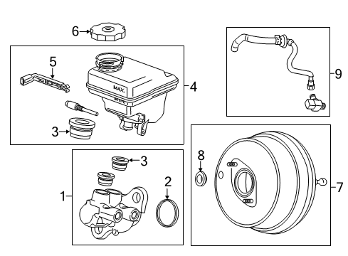 2019 Cadillac CT6 Reservoir Kit, Brk M/Cyl Diagram for 84476619