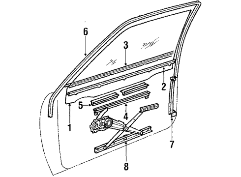 1986 Chevy Sprint WEATHERSTRIP Diagram for 96053791