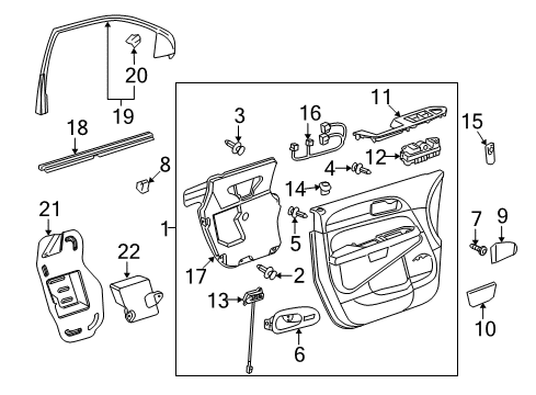 2011 Buick Enclave Cover Assembly, Front Side Door Armrest Front Finish *Light Cashmere Diagram for 15927326