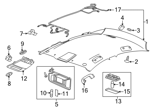 2015 Chevy Malibu Interior Trim - Roof Diagram