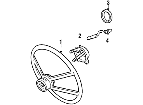 1991 GMC K1500 Steering Wheel Assembly *Black Diagram for 17996293