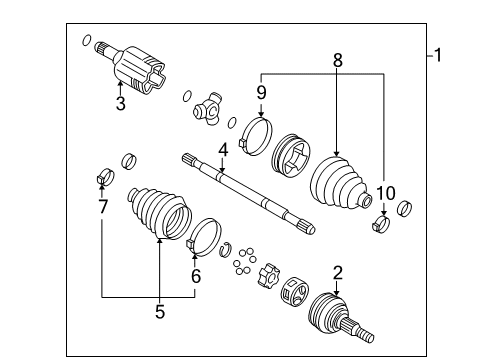 2005 Buick Terraza Drive Axles - Front Diagram