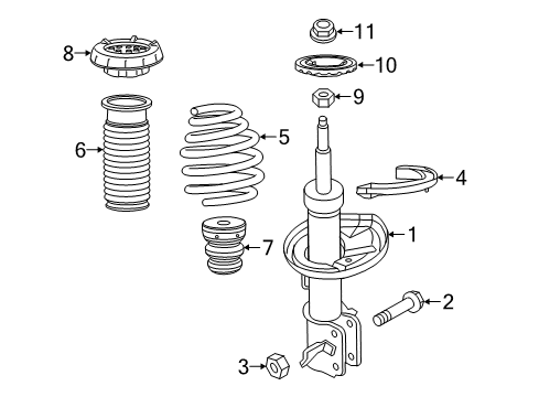 2018 Chevy Spark Spring, Front Coil Diagram for 42593054