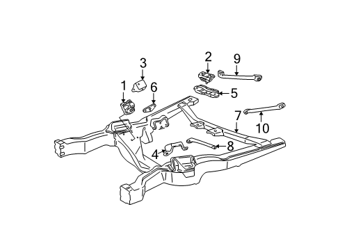 1989 GMC Safari Engine Mounting Diagram 2 - Thumbnail