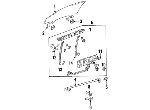 1999 Buick Riviera Glass - Door Diagram