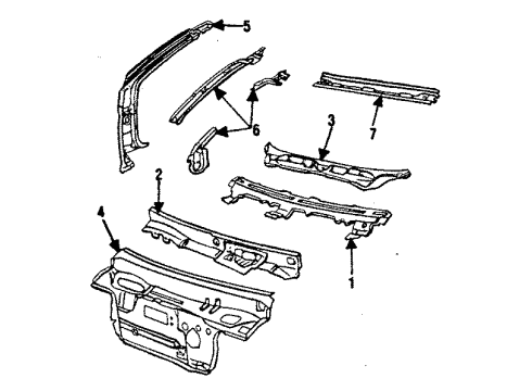 1990 Oldsmobile Cutlass Calais Cowl Diagram