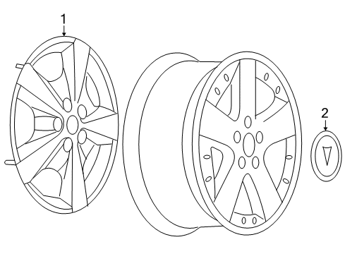 2005 Pontiac Montana Wheel TRIM COVER *Silver Spark Diagram for 9597397