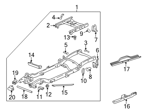 2003 GMC Sierra 1500 HD Frame & Components Diagram