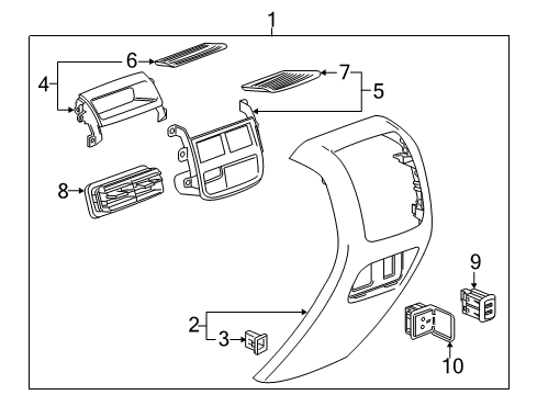 2020 Cadillac XT5 Panel Assembly, F/Flr Cnsl Rr Tr *Black Diagram for 84753466