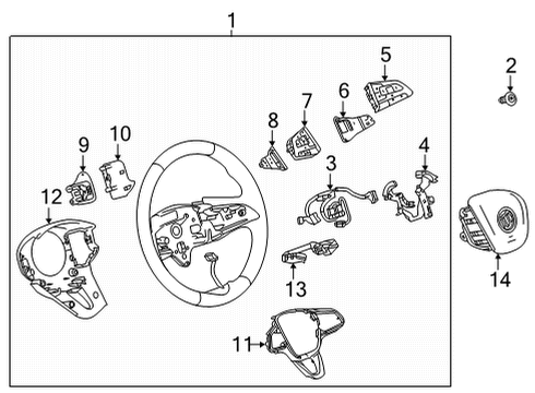 2024 Buick Enclave HARNESS ASM-STRG WHL PAD ACSRY WRG Diagram for 85580672