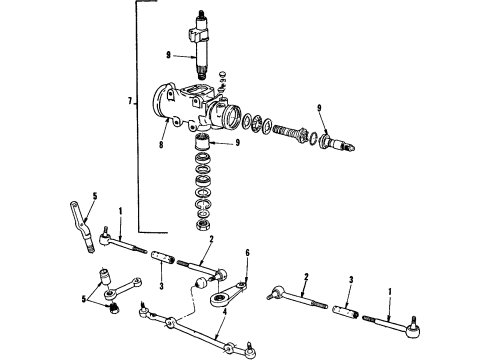 1987 Pontiac Firebird P/S Pump & Hoses, Steering Gear & Linkage Diagram 1 - Thumbnail