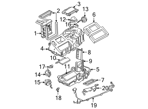 2003 Chevy S10 Heater Core & Control Valve Diagram