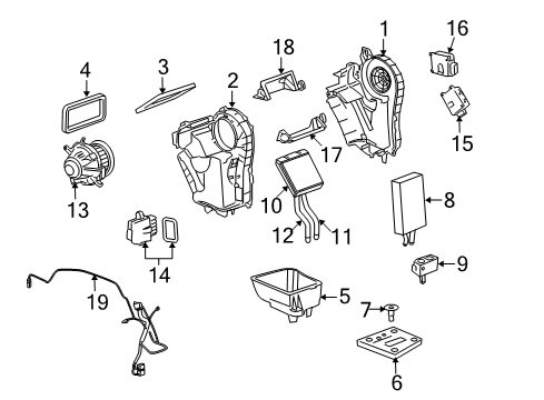 2012 GMC Yukon Auxiliary A/C & Heater Unit Diagram 1 - Thumbnail