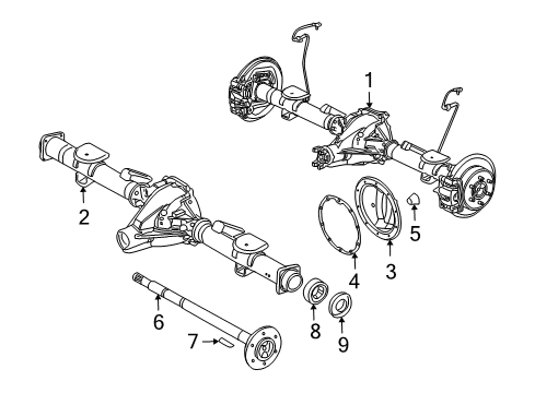 2010 Hummer H3T Axle Housing - Rear Diagram