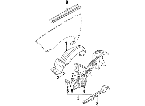 1987 Chevy Spectrum Cooling System, Radiator, Water Pump, Cooling Fan Diagram 1 - Thumbnail