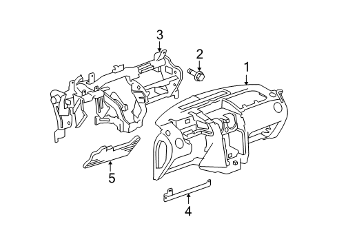 2008 Chevy HHR Cluster & Switches, Instrument Panel Diagram 1 - Thumbnail