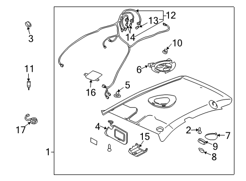 2003 Chevy Cavalier Interior Trim - Roof Diagram