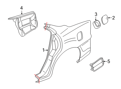 2002 Buick Century Quarter Panel & Components Diagram