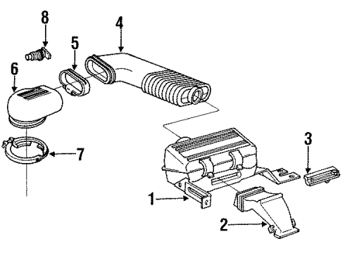 1989 Chevy Corsica Duct Assembly, Front Air Intake Diagram for 14076431