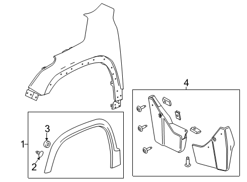 2018 GMC Acadia Molding Assembly, Front Wheel Opening *Service Primer Diagram for 84413892