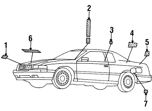 1992 Cadillac Eldorado Information Labels Diagram