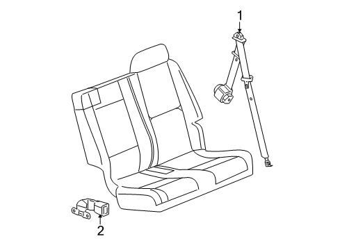 2013 GMC Yukon XL 2500 Seat Belt Diagram 2 - Thumbnail