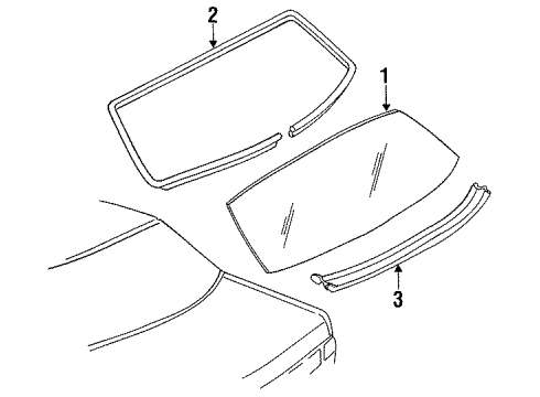 1992 Chevy Lumina Back Glass, Reveal Moldings Diagram 2 - Thumbnail