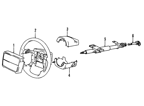 1998 Chevy Metro Steering Wheel (On Esn) *Dark Gray Diagram for 30020572