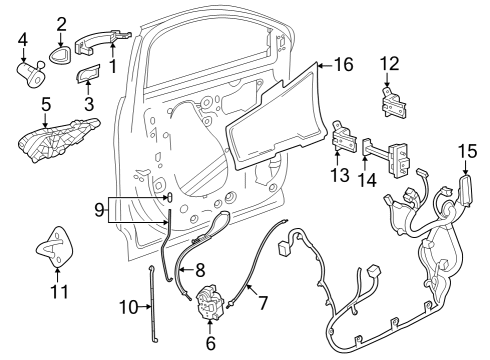 2024 Chevy Trax HANDLE PKG-RR S/D O/S *SERVICE PRIM Diagram for 26692821