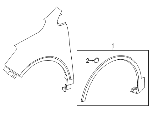 2020 Buick Envision Front Molded Splash Guards in Black Twilight Metallic Diagram for 23417584