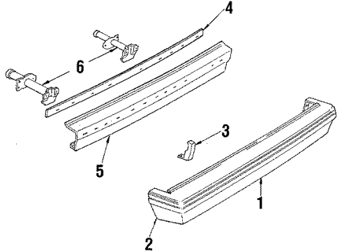 1984 Chevy Cavalier Rear Bumper, Cover Diagram for 14083450