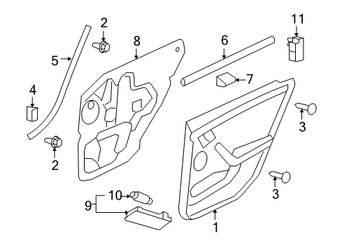 2008 Pontiac G8 Switch,Rear Side Door Window Diagram for 92197634