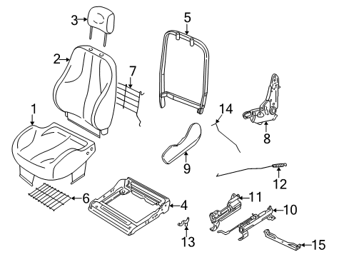 2000 Chevy Cavalier Cover Asm,Driver Seat Back Cushion *Graphite Diagram for 88992184