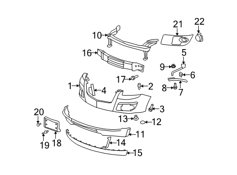 2007 Saturn Outlook Front Bumper Cover Lower Diagram for 25841741