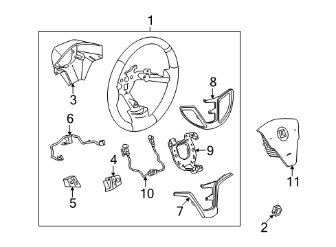 2008 Saturn Vue Steering Wheel Diagram for 25896556