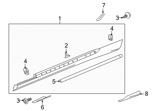 2012 Chevy Camaro Exterior Trim - Pillars, Rocker & Floor Diagram 1 - Thumbnail