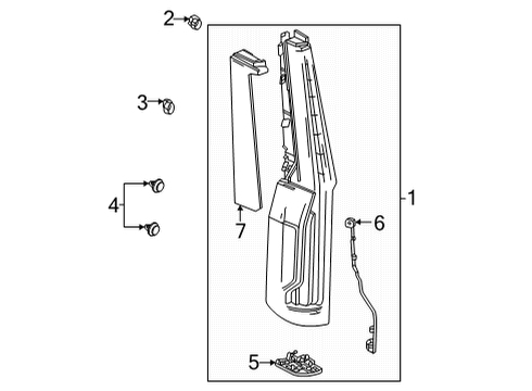 2023 Cadillac Escalade ESV Tail Lamps Diagram