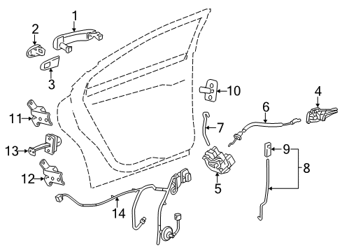 2015 Chevy Volt Rear Side Door Window Regulator Diagram for 23146837