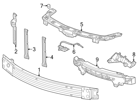 2024 Chevy Trax Bumper & Components - Front Diagram