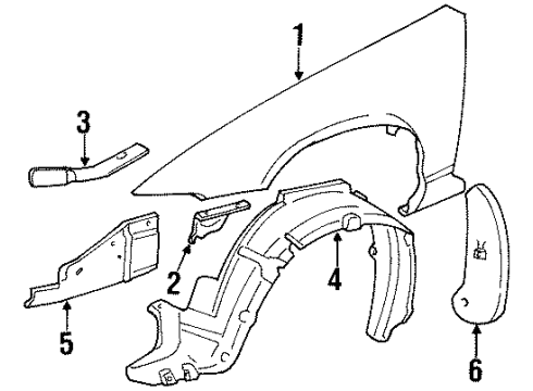 2000 Oldsmobile Intrigue Insulator, Front Fender Diagram for 10269290