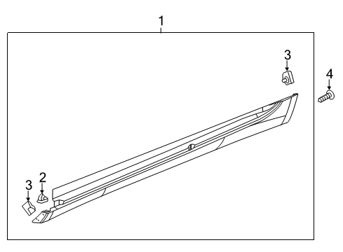 2015 Cadillac XTS Molding Assembly, Rocker Panel *Service Primer Diagram for 84077219