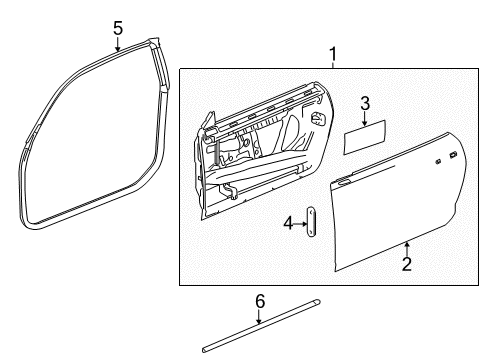 2010 Chevy Camaro Door & Components, Body Diagram