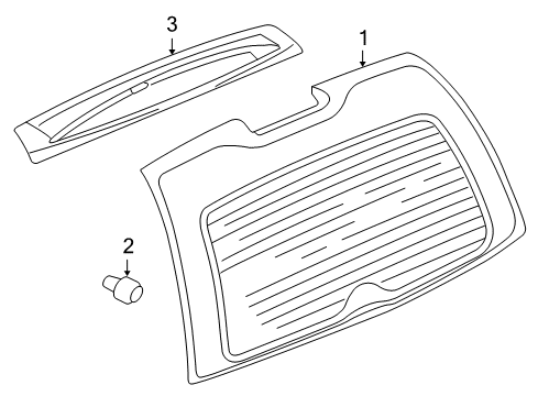 2004 Cadillac Escalade ESV Lift Gate - Glass & Hardware Diagram
