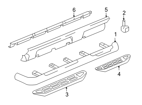 2005 Chevy Tahoe Pad,Asst Step Long* (Plastic W/Retainer) Diagram for 88937278