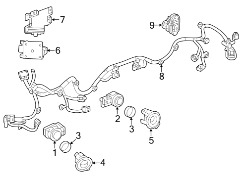 2023 Chevy Colorado BRACKET-RR PARK ASST ALARM SEN *BLACK Diagram for 84939187