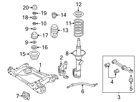 2005 Pontiac GTO Insulator,Front Spring Upper Diagram for 92002882