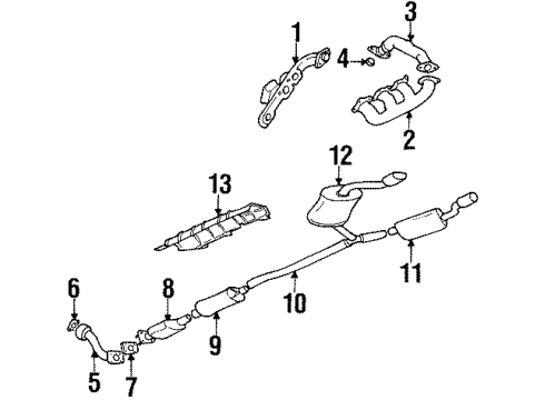 1999 Buick Riviera Exhaust Manifold Assembly (R) 'H' Diagram for 24503920