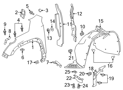 2018 GMC Acadia Fender & Components Diagram